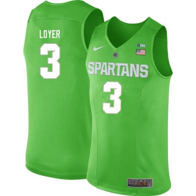Men Michigan State Spartans NCAA #3 Foster Loyer Green Authentic Nike 2020 Stitched College Basketball Jersey MG32I56ZE